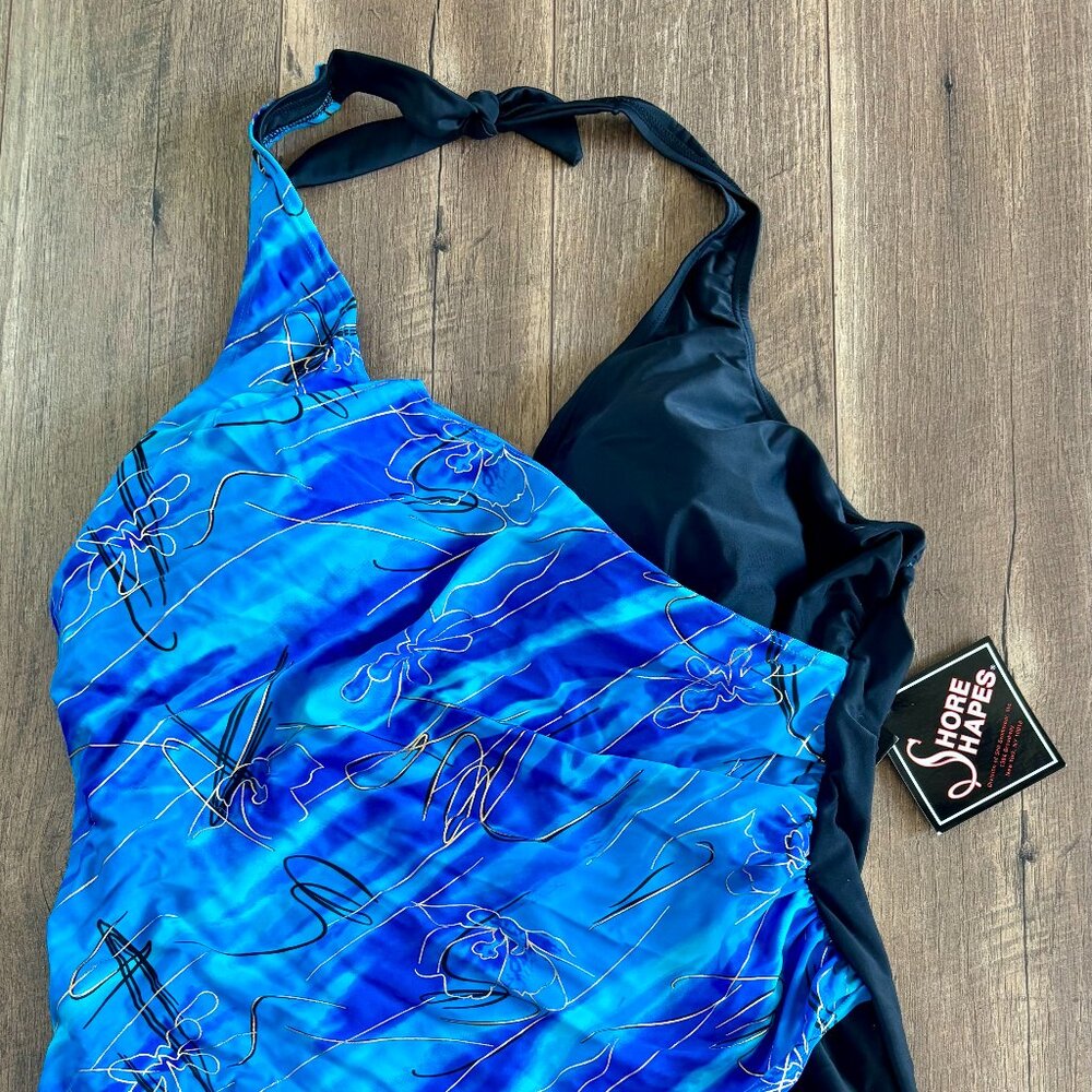 NWT Womens Swim Bathing Suit One Piece Shore Shapes 22W Figure Control